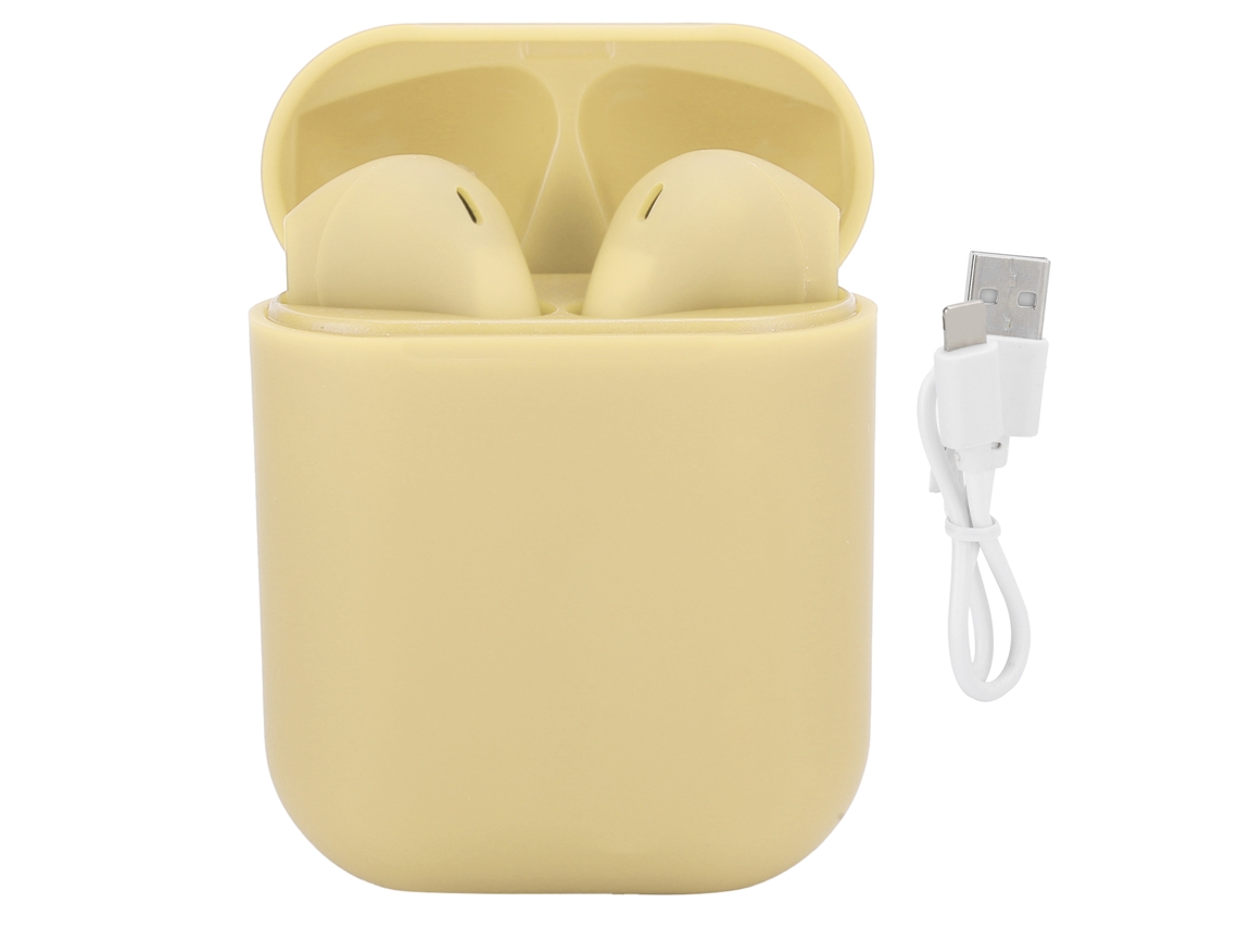 Auriculares Bluetooth 5.0 TWS con control táctil y estuche de carga amarillo | S/MARCA