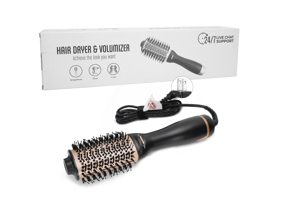 Secador De Cabelo Multifuncional 5 Em 1 Escova Para Alisar E Ondular Ar Frio E Quente Plug Us 110v