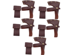 Conjunto Nuobesty de 5 capas protetoras para ferramentas externas em couro sintético marrom.