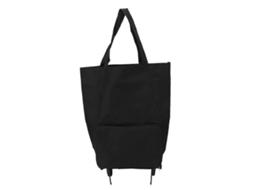 Carrinho de Compras Dobrável com Rodas, Bolsa de Armazenamento Multifuncional em Tecido, Bolsa de Compras Portátil Preta. GOKOCO
