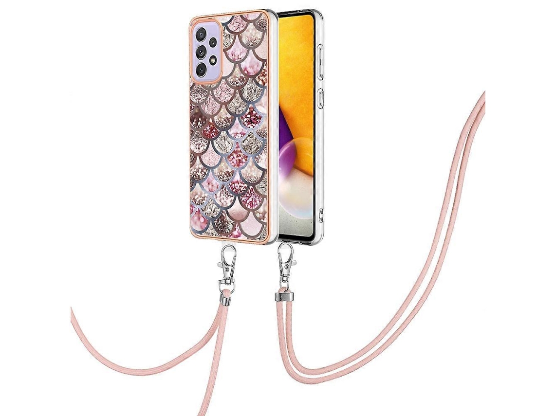 Capa Para Samsung Galaxy A33 5g Em Tpu Com Revestimento Eletroplástico E Cordão.