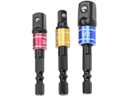 Conjunto De E Extensão Para Soquete Impacto Que Converte Elétrica Em Chave Fenda. Alta Potência Com Mandril 1/4". Aço Ao Calor