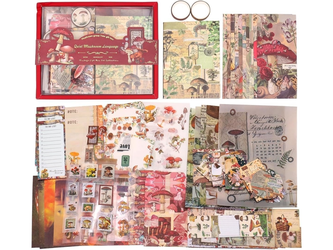 Kit Scrapbook Bloco De Notas Conjunto De Scrapbook A6 (cogumelo) Elysve