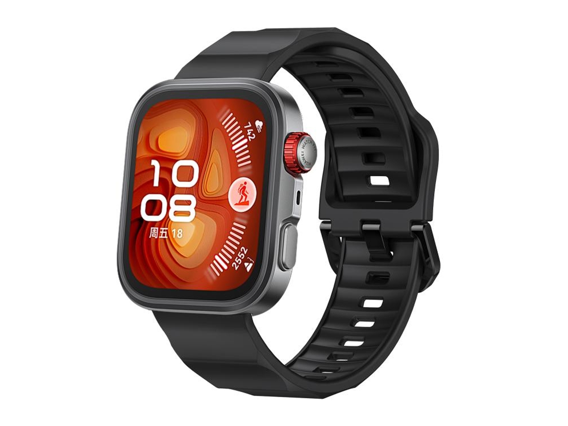 Bracelete para Huawei Watch Fit 3 / Fit 4 / Fit 4 Pro Silicone Fivela Preta Wave Preta XIAOMOYU