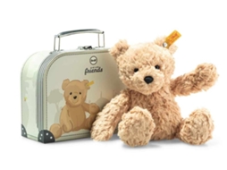 Urso De Pelúcia Steiff Jimmy Em Mala Marrom Claro 25 Cm Urso Fofinho