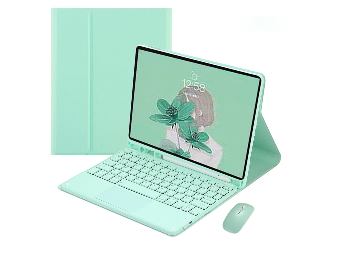Capa Com Teclado Touchscreen Para Samsung Galaxy Tab A11 Plus 11 Polegadas Com Mouse, Verde Gertiz (2025)