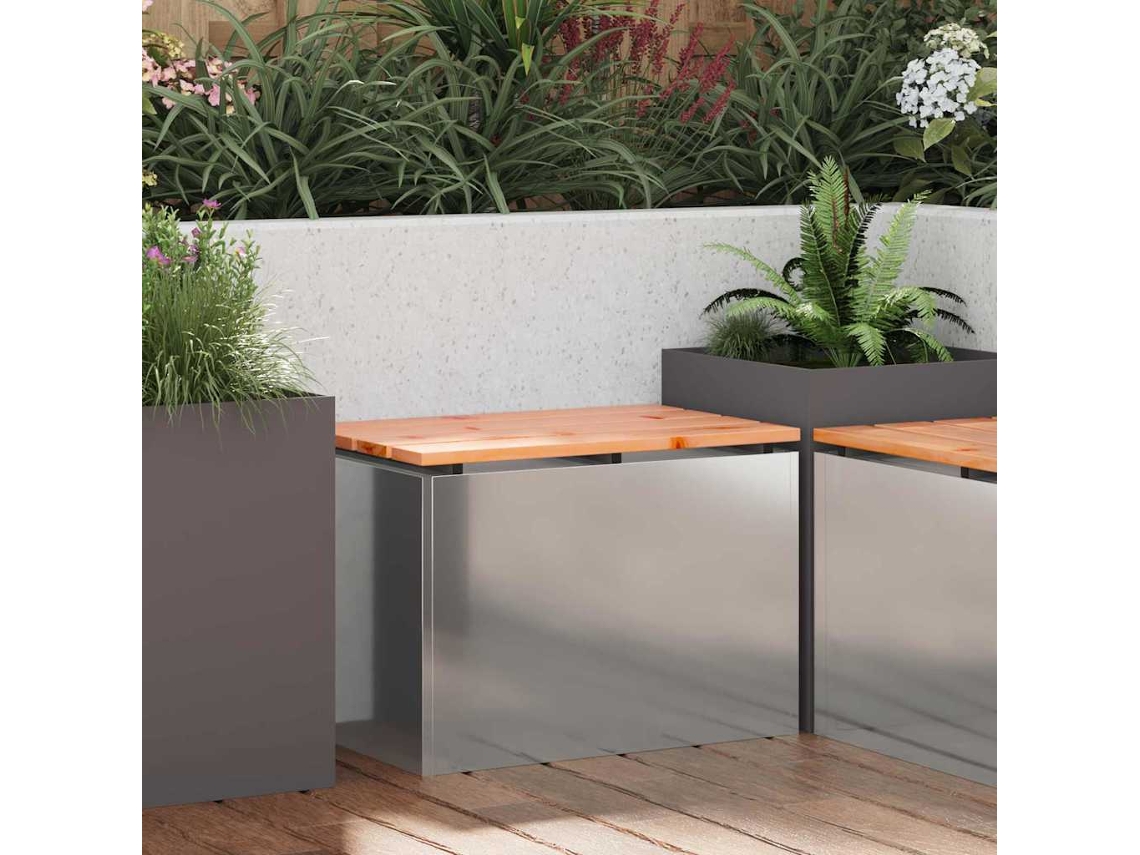 Vidaxl Banco De Jardim Prateado 60 X 40 X 43 Cm Aço Galvanizado