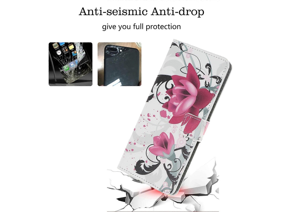 Capa Tipo Carteira De Couro Com Estampa De Padrão Para Iphone 11 De 6,1 Polegadas (2019)