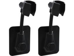 Suporte ajustável para chuveiro, 2 peças, fácil de instalar e remover, em ABS preto, sem necessidade de furos.
