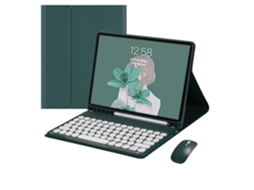 Capa Com Teclado Para Tablet Lurelia, Para Samsung S10 Fe De 10,9" Na Cor Meia-noite (inclui Duplo De 2,4 Ghz, Verde, Teclado Bluetooth