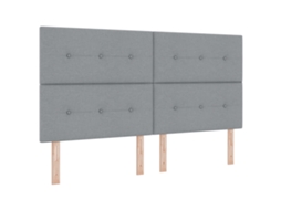 Conjunto 1 Inovação Em Cabeceira Vidaxl Cinzento-claro Tecido (180 Cm)