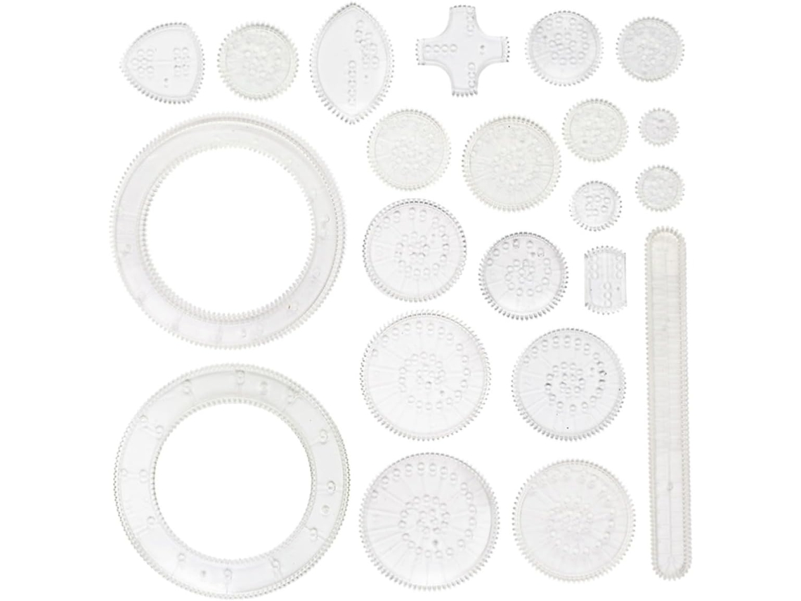 Conjunto de roda e régua espirográfica Ganazono, 22 peças em plástico, kit de desenho e pintura para entusiastas.