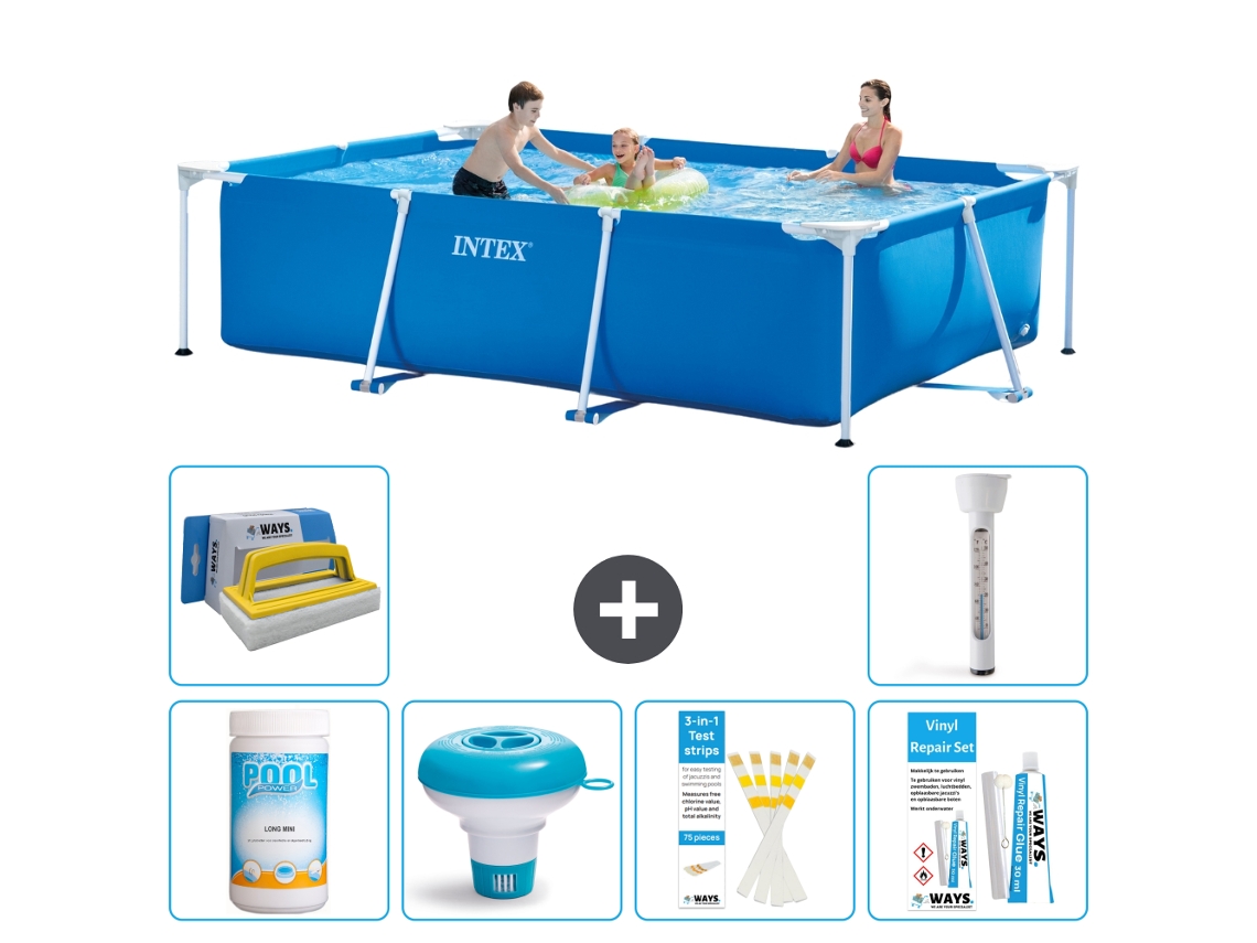 Intex Piscina Com Estrutura Retangular - 300x200x75 Cm - 7-peças S21255