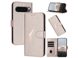 Capa De Couro Para Celular Com Fecho De Fivela E Padrão Triangular
