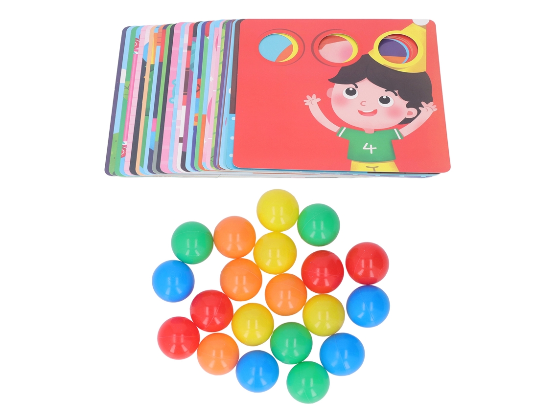 Primerox puzzle de Pinos de Combinação de Cores para Bebês: Brinquedo Educativo com 20 Bolas Coloridas