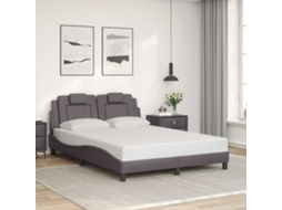 Vidaxl Estrutura De Cama Viana Sem Colchão 120x200cm Couro Artificial Cinzento