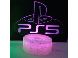 Presente Criativo Decoração de Sala de Jogos Abajur Noturno Modelo Crack Base Crack Ps5 Base Crack Ps5 Touch Conjunto Colorido Slowmoose