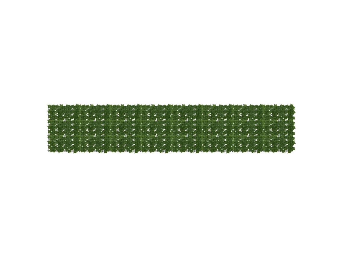 Divisória de Varanda com Folhas Verdes, 400 X 75 Cm, em Polietileno e Tecido BRILVIBERA