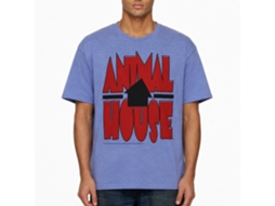 Rockinstone Animal House Movie Tilted House Heather Light Blue Adult T-shirt Size:m