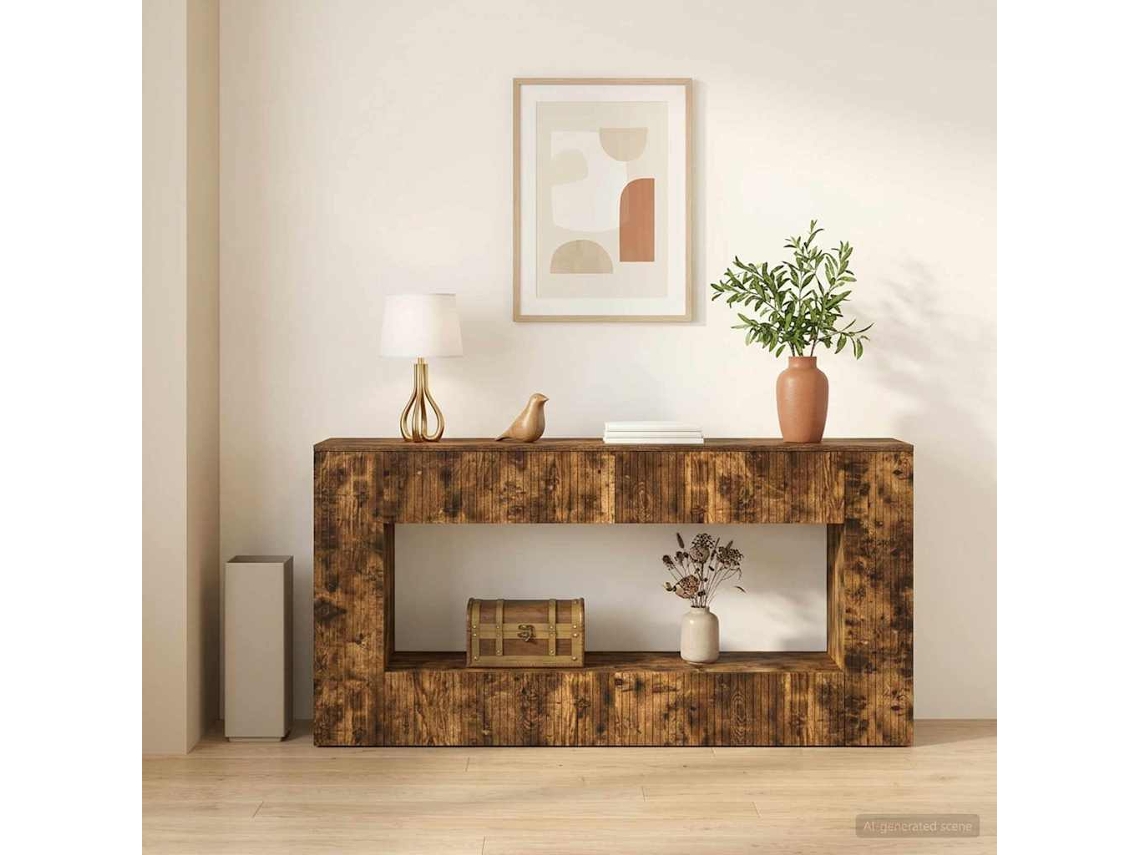 Vidaxl Aparador Carvalho Fumado 155 X 29 X 74 Cm Madeira Engenheirada
