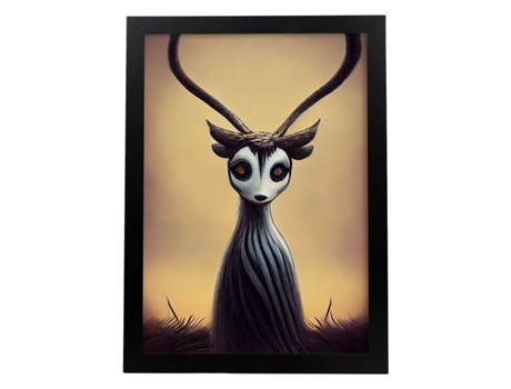 NACNIC Friendly Gazella Plate Style T Burton Ilustrações E Pôsteres De Animais Inspirados Na Arte Gótica E Sombria De Burton A4 Quadro Preto