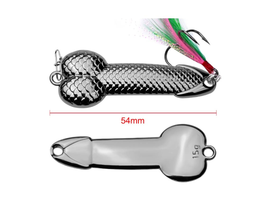 Isca de Pesca Spoon com Paillettes e Penas 15g Preta