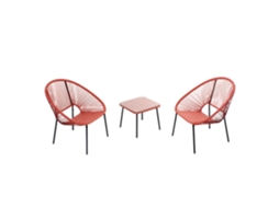 Conjunto de 2 Cadeirões Mesa de Apoio Terracota Acapulco CONCEPT U