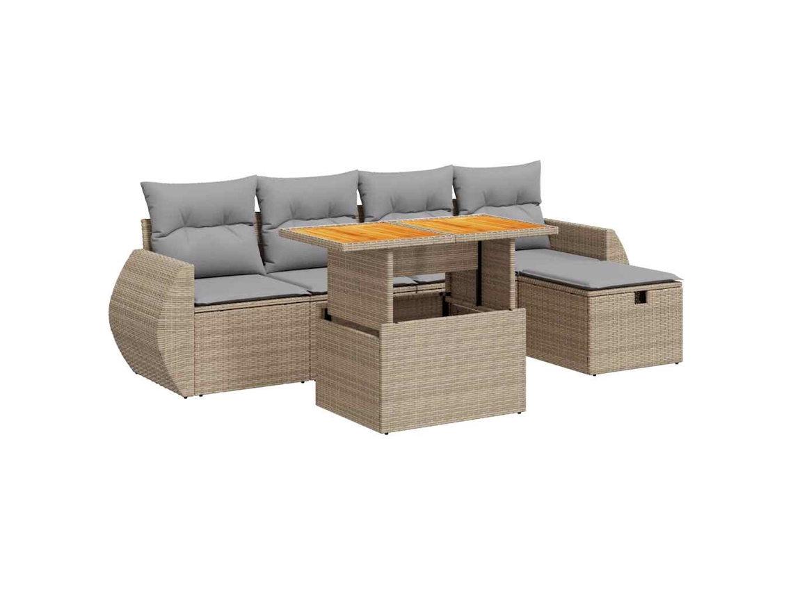Garden Sofa Set, Garden Sofa Sets Vidaxl Bege Rattan / Vime (n/a)
