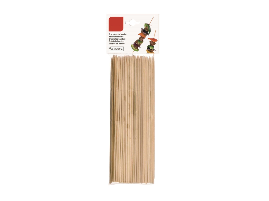 Set 100 Espetos Bamboo 20 Cm