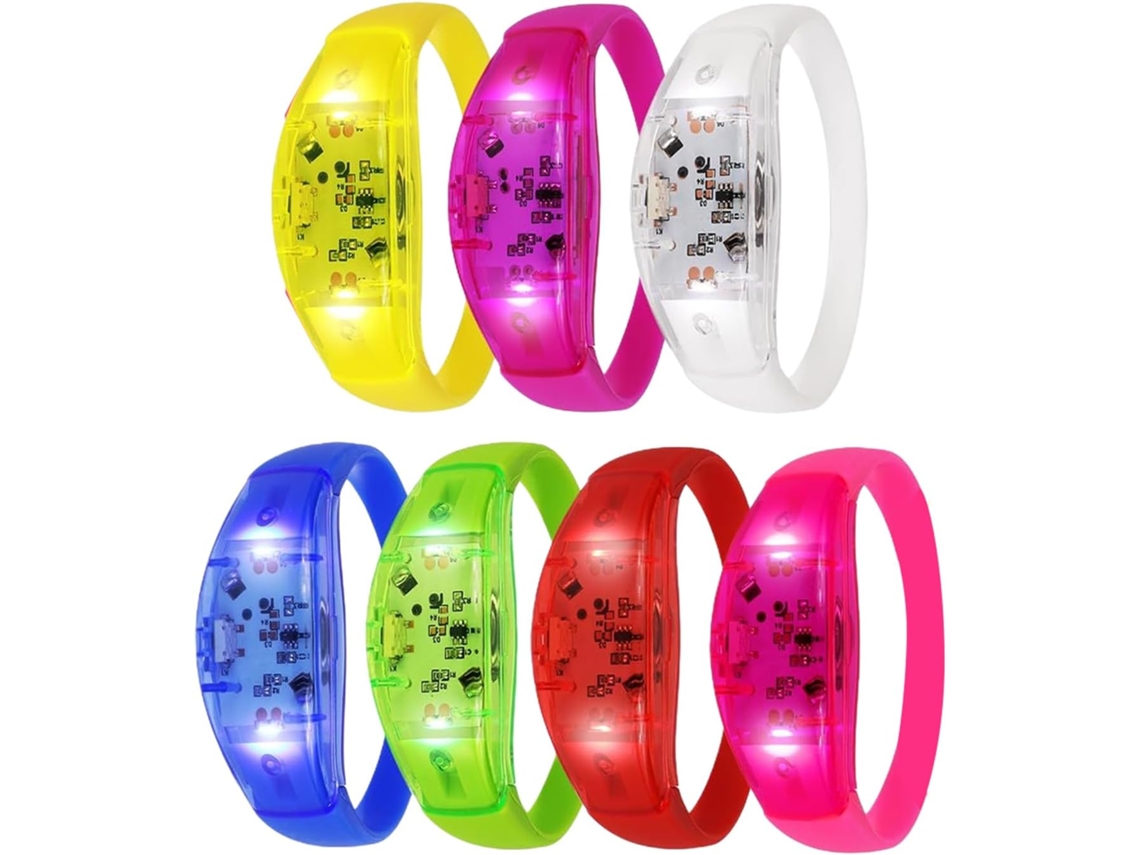 Pulseiras com luzes, acessórios luminosos confortáveis ativados por voz 7
