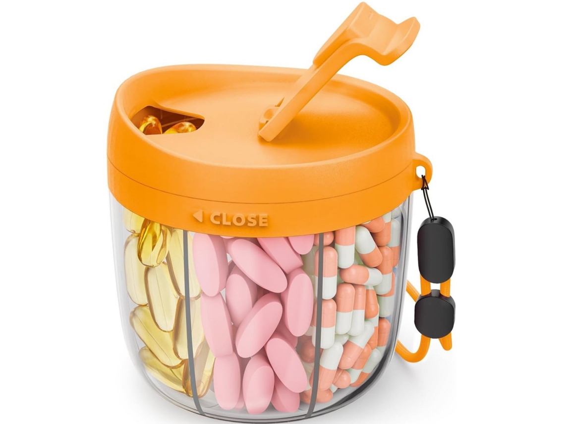 Organizador De Comprimidos Eifson 7 Compartimentos Anti-mistura Sem Bpa (laranja)