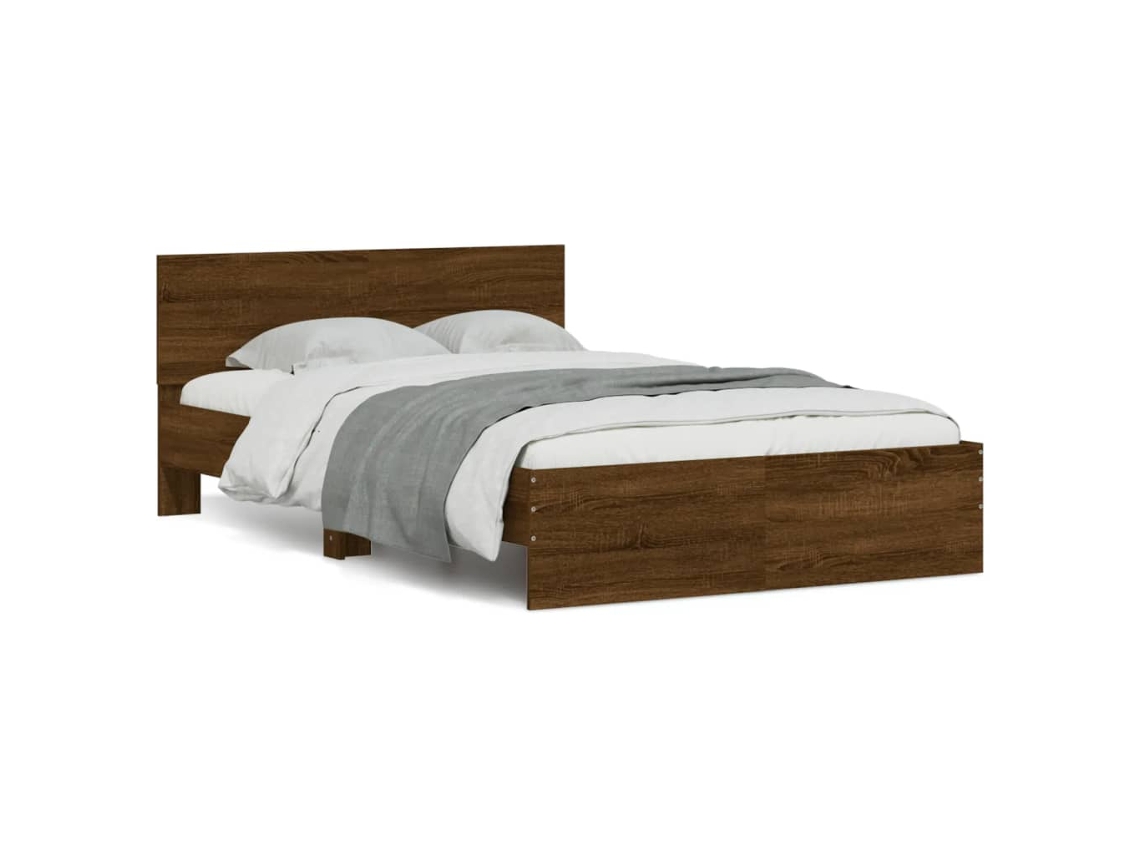 Bed Frame, Bed Frames Vidaxl Marrom Madeira Processada (120 X 190 Cm)