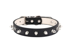 2026 collar de Perro de Cuero Ajustable com Rivetes e Pontes de Pu para Cães e Gatos Tamanhos Xs S M L