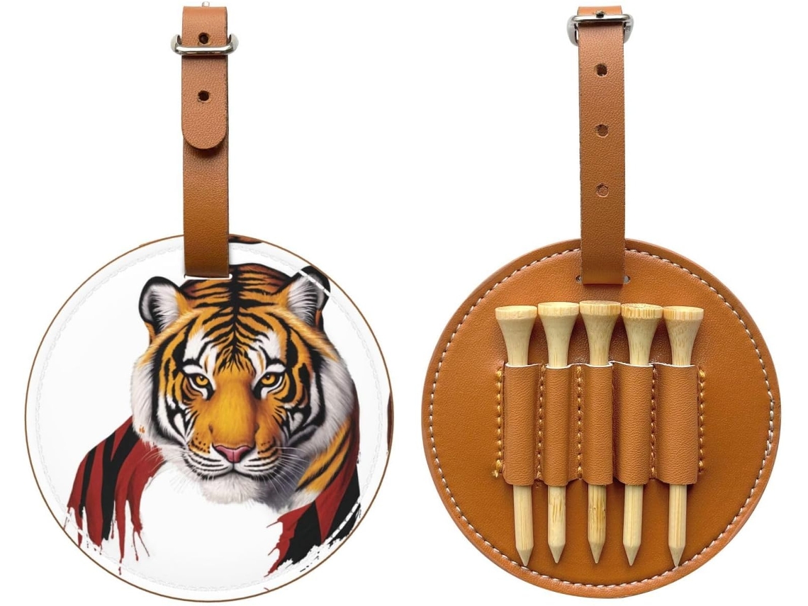 Bolsa para tees de golfe Trail Dust Bison, preta, fácil de transportar | S/MARCA