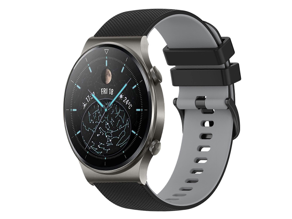 Pulseira De Silicone Quadriculada Bicolor De 22 Mm Para Huawei Gt2 Pro