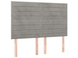 Cabeceira Cinza Light 144x5x118/128 Cm Veludo MAISON EXCLUSIVE