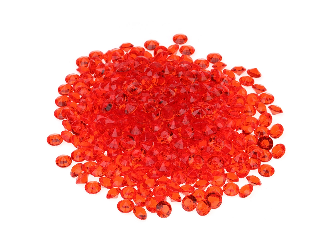 Laxiscreed 500 Gems De Acrílico Transparentes De 10mm Para Diy, Casamento E Festa, Cor Vermelha
