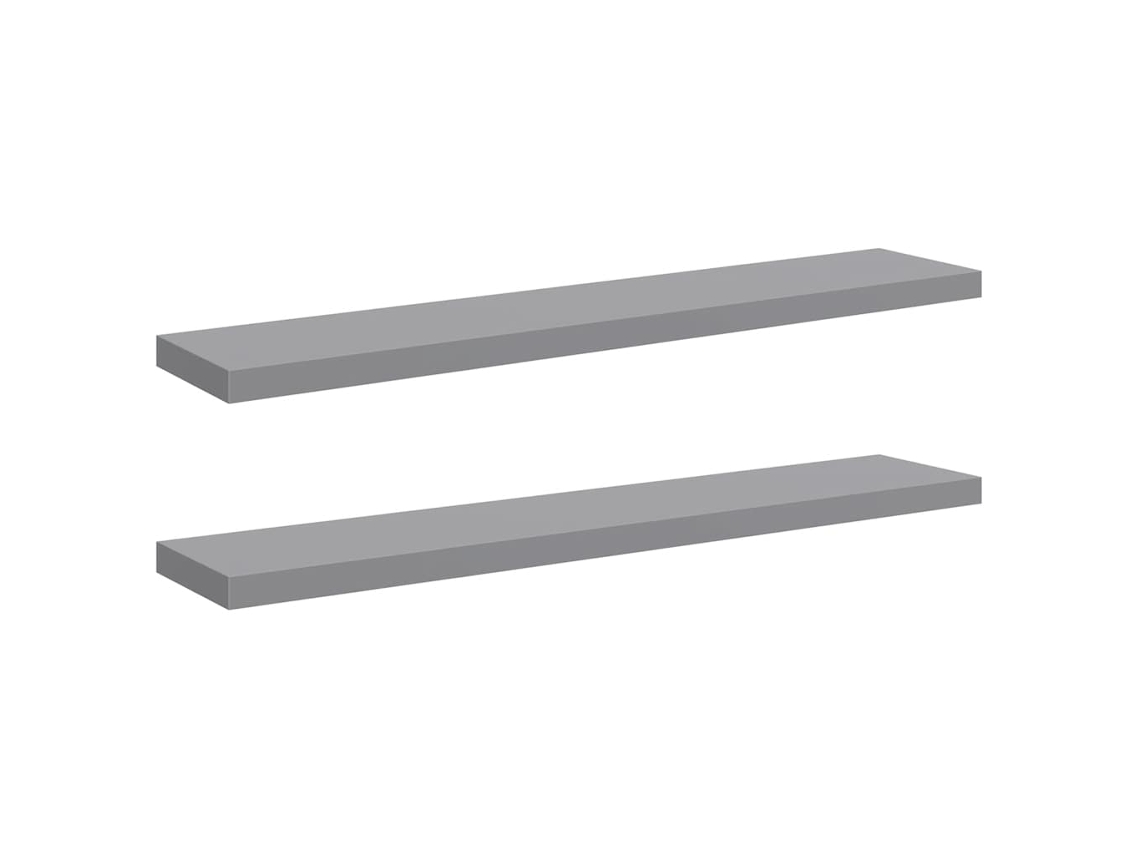 Prateleiras de Parede Suspensas 2 peças 120x23,5x3,8cm MDF Cinza MAISON EXCLUSIVE