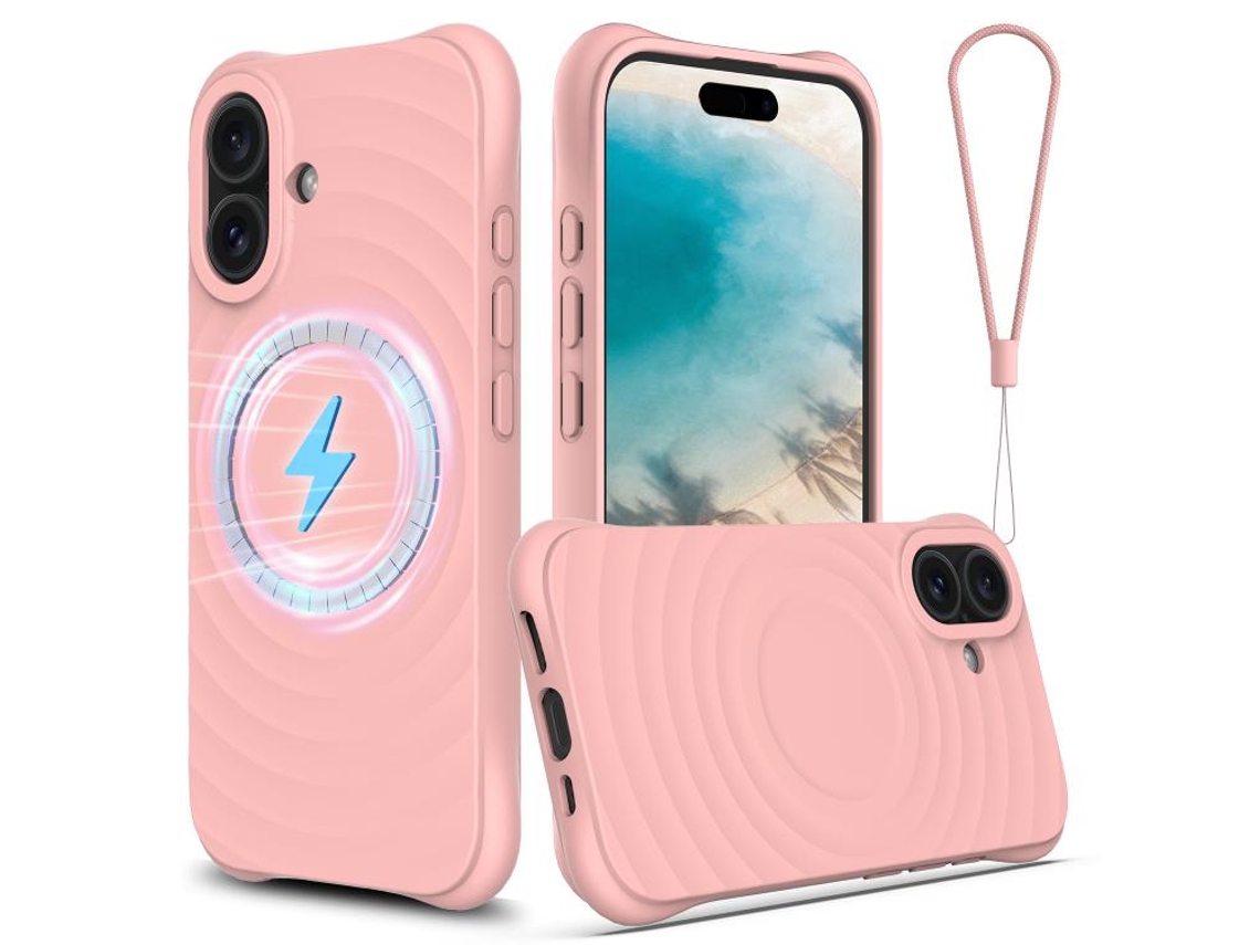 Capa Para Iphone 17 - Textura Ondulada Com Magsafe - Silicone Líquido