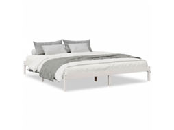 Cama Extra Longa Sem Colchão MAISON EXCLUSIVE Pinho Maciço Branco 200x210 cm