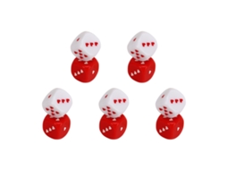 2026altiro-set De 5 Pares De Dados Corazón Rojo Y Blanco Plástico Seguro Métodos De Juego Múltiples Portátil Moda