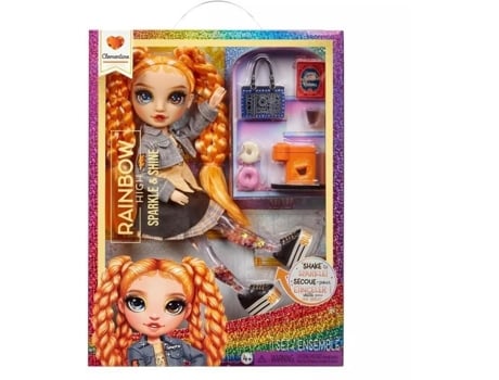 Rainbow High - Sparkle Shine - Boneca fashion de 27 cm - Laranja - Pernas com glitter líquido - A partir de 4 anos