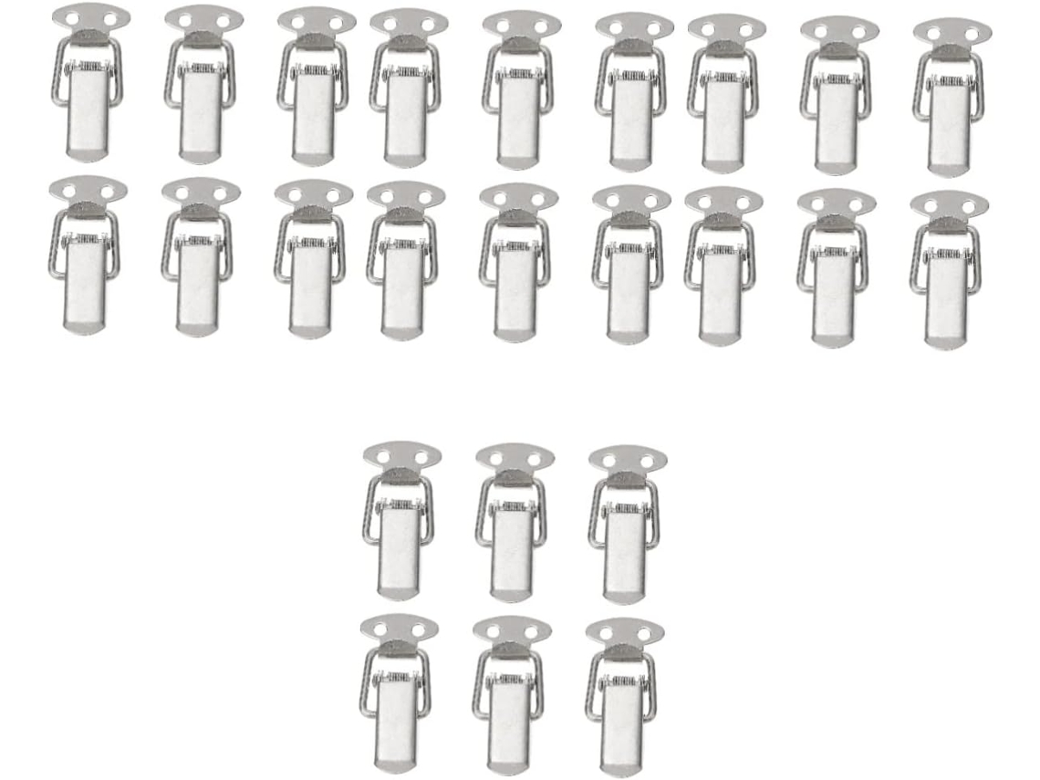 Conjunto Com 24 Fechos De Mola Em Aço Inoxidável Para Caixas De Acessórios.