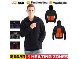 Xltengoo Hs05b Moletom Aquecido Inteligente 5 Áreas Aquecimento Rápido Usb Lavável Seguro Jaqueta Inverno Ar Livre Mantém Aquecido