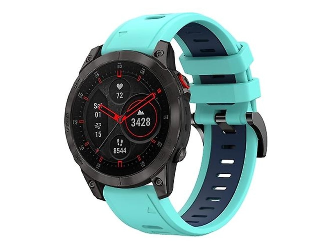 Pulseira De Relógio Lurelia Para Garmin Epix Gen 2 22 Mm Em Silicone Verde Menta Azul