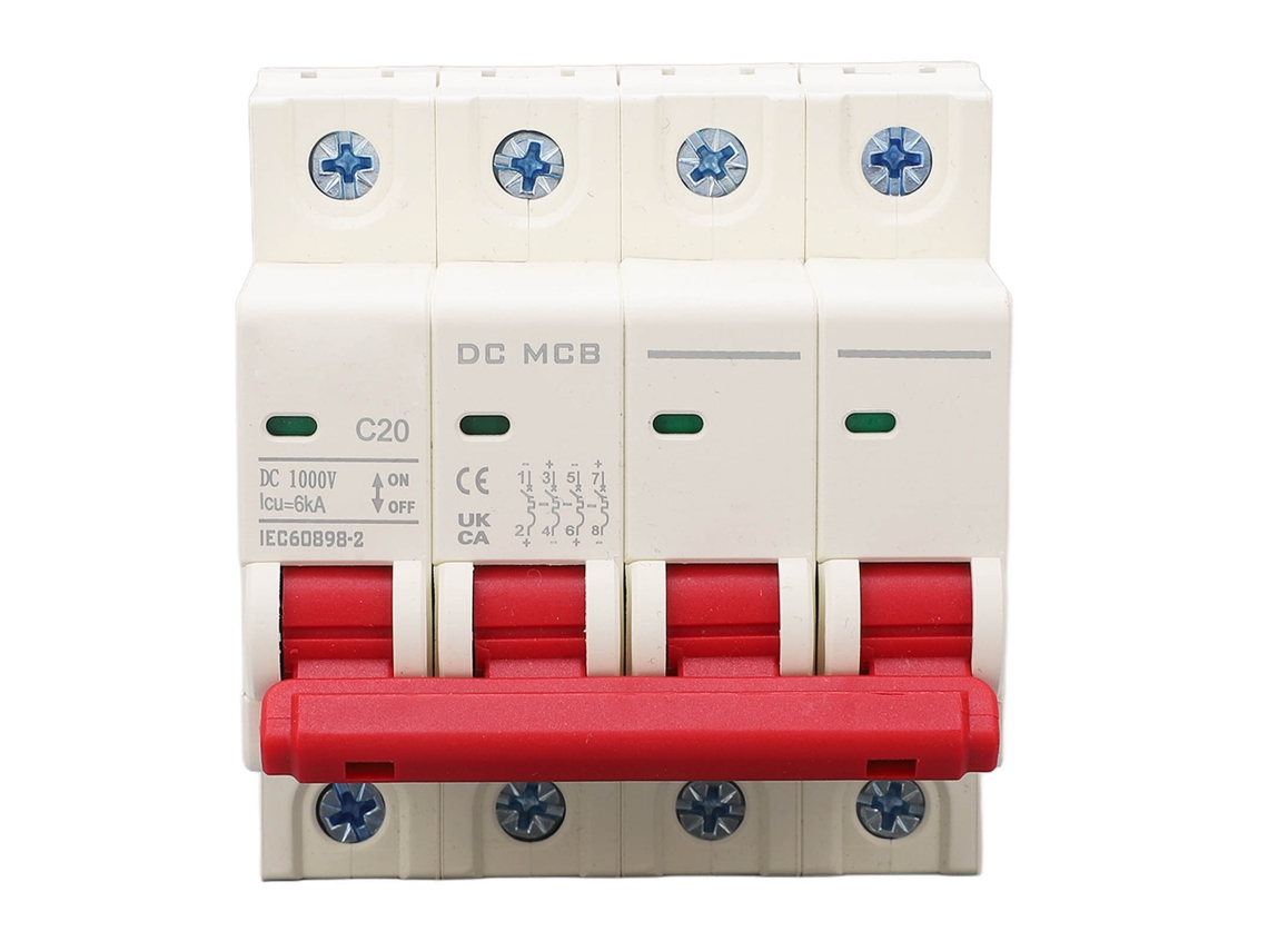 Interruptor Miniatura 4p Din Rail 20a 1000v Proteção contra Sobrecarga e Curto circuito S/MARCA