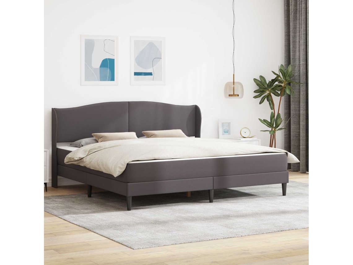 Vidaxl Estrutura da Cama Cinzento 180 X 200 Cm Couro Sintético