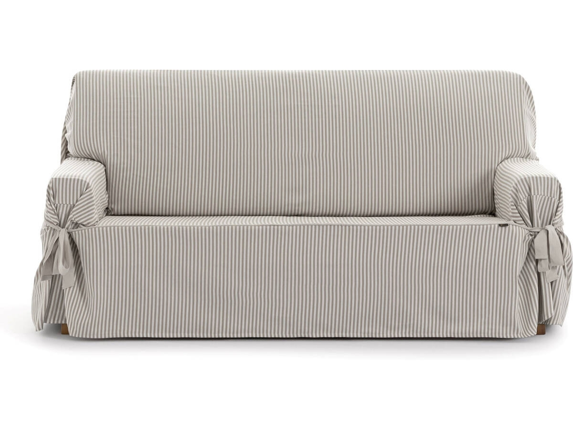 Capa de Sofá 3 Lugares EYSA Calma com Laços (110 x 230 x 70 cm - Algodão e Poliéster - Beige)