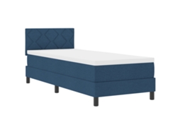 Conjunto 1 Cama Box Vidaxl Azul Tecido (80 X 200 Cm)