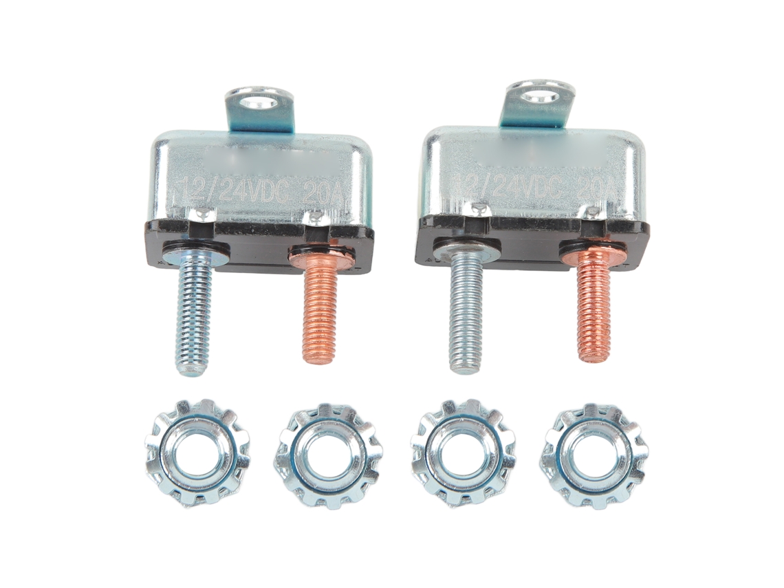 2pcs Disjuntor de Reset Automático 12v 24v 20a Liga de Alumínio Proteção Contra Sobrecarga para Carro Navio | S/MARCA